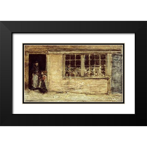 The Shop Window Black Modern Wood Framed Art Print with Double Matting by Whistler, James McNeill