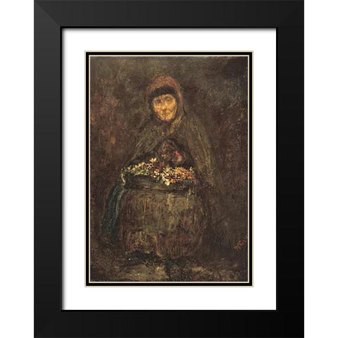 La Mere Gerard Black Modern Wood Framed Art Print with Double Matting by Whistler, James McNeill