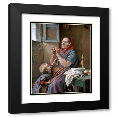 A Difficult Task Black Modern Wood Framed Art Print with Double Matting by Zingoni, Aurelio