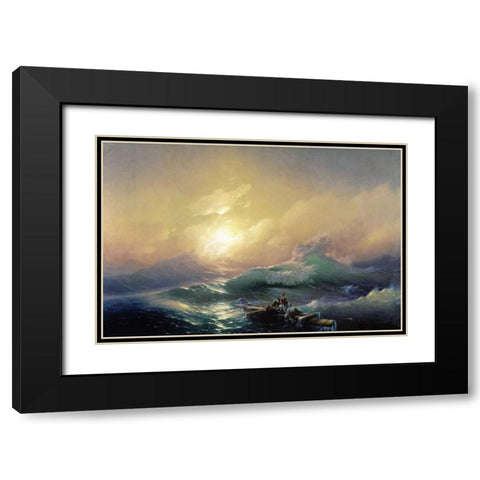 Hardest Exam Black Modern Wood Framed Art Print with Double Matting by Aivasowsky, Ivan Konstantinovich