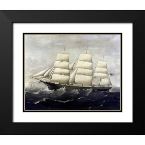 American Clippership Black Modern Wood Framed Art Print with Double Matting by Alaster, J.S.