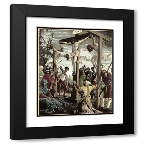Crucifixion Black Modern Wood Framed Art Print with Double Matting by Altdorfer, Albrecht