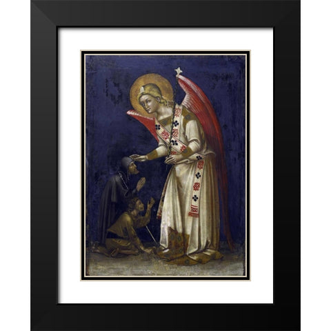 Archangel Gabriel Black Modern Wood Framed Art Print with Double Matting by Di Arpo, Guariento