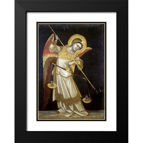 Archangel Michael II Black Modern Wood Framed Art Print with Double Matting by Di Arpo, Guariento