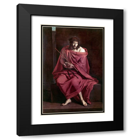 Ecce Homo Black Modern Wood Framed Art Print with Double Matting by Bartolommeo, Fra