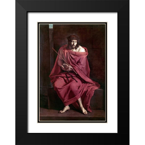 Ecce Homo Black Modern Wood Framed Art Print with Double Matting by Bartolommeo, Fra