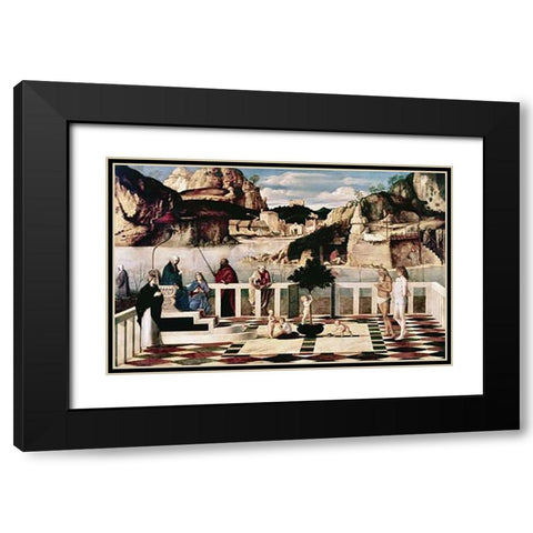 Allegory Black Modern Wood Framed Art Print with Double Matting by Bellini, Giovanni