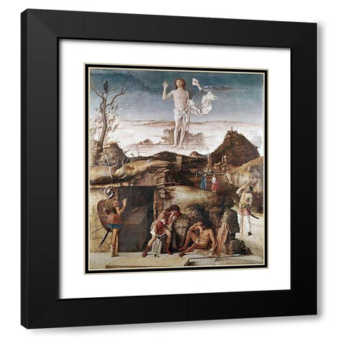 Resurrection of Museumist Black Modern Wood Framed Art Print with Double Matting by Bellini, Giovanni