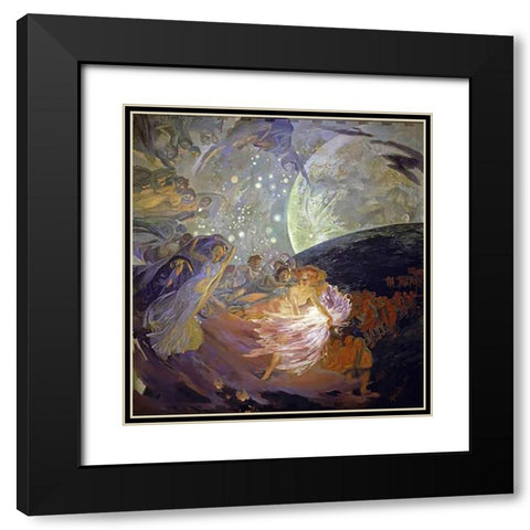 Truth Drives the Sciences Black Modern Wood Framed Art Print with Double Matting by Besnard, Albert