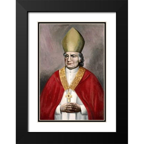 Archibishop John Carrol Black Modern Wood Framed Art Print with Double Matting by Bianchini, Vittorio