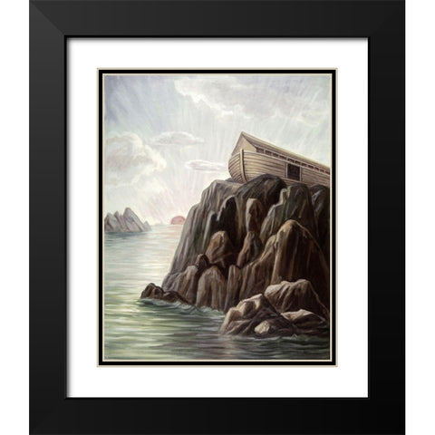 Ark at Rest Upon The Mountain of Ararat Black Modern Wood Framed Art Print with Double Matting by Bianchini, Vittorio