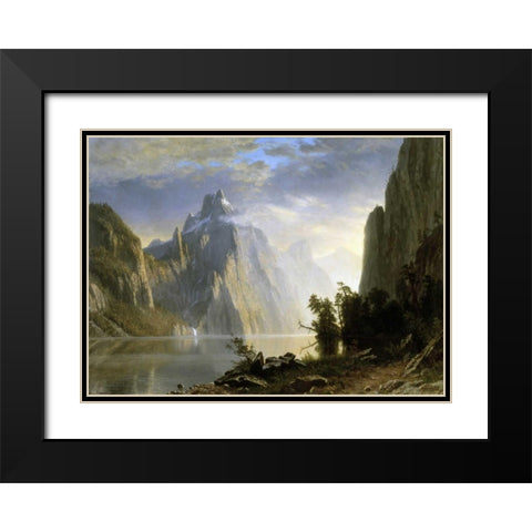 A Lake in the Sierra Nevada Black Modern Wood Framed Art Print with Double Matting by Bierstadt, Albert
