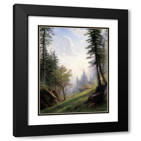 Among the Bernese Alps Black Modern Wood Framed Art Print with Double Matting by Bierstadt, Albert