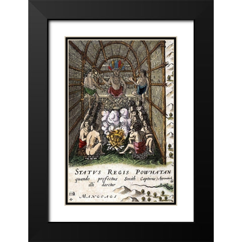 Powhatan Inset Black Modern Wood Framed Art Print with Double Matting by Blaeu, Joan