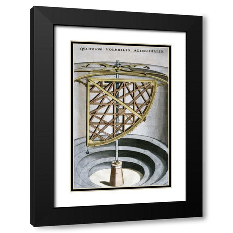 Quandrans Volubilis Azimuthalis Black Modern Wood Framed Art Print with Double Matting by Blaeu, Joan