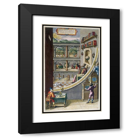 Tycho Brahe and Others With Astronomical Instruments Black Modern Wood Framed Art Print with Double Matting by Blaeu, Joan