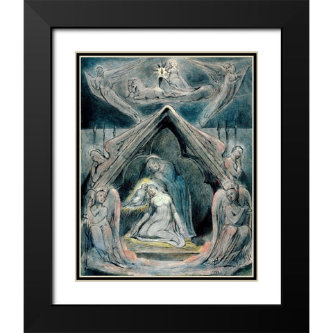 A Night of Peace Black Modern Wood Framed Art Print with Double Matting by Blake, William