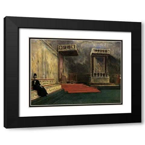 Interior of the Sistine Chapel Black Modern Wood Framed Art Print with Double Matting by Bonnat, Leon