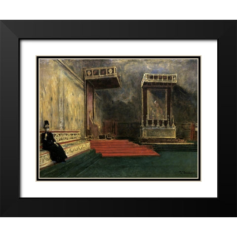 Interior of the Sistine Chapel Black Modern Wood Framed Art Print with Double Matting by Bonnat, Leon