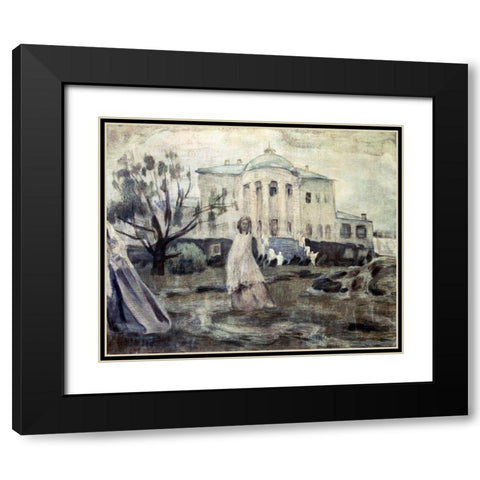 Ghosts Black Modern Wood Framed Art Print with Double Matting by Borisov-Musatov, Viktor E.