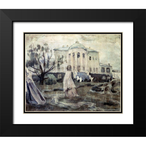 Ghosts Black Modern Wood Framed Art Print with Double Matting by Borisov-Musatov, Viktor E.