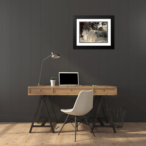 Gobelin Black Modern Wood Framed Art Print with Double Matting by Borisov-Musatov, Viktor E.