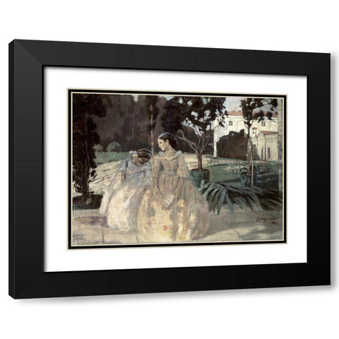 Gobelin Black Modern Wood Framed Art Print with Double Matting by Borisov-Musatov, Viktor E.