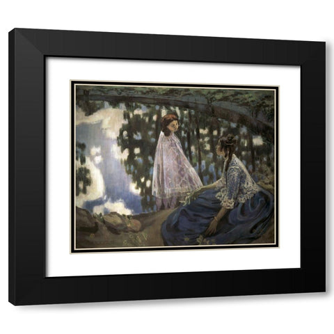 Pond Black Modern Wood Framed Art Print with Double Matting by Borisov-Musatov, Viktor E.