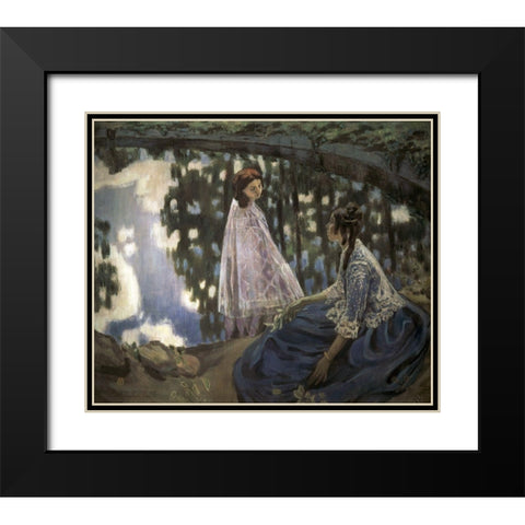 Pond Black Modern Wood Framed Art Print with Double Matting by Borisov-Musatov, Viktor E.