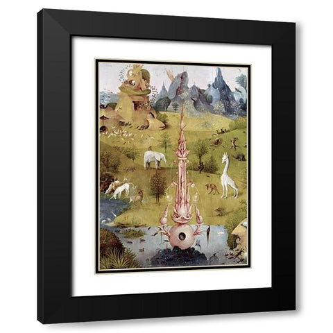 Garden of Earthly Delights - Detail #2 Black Modern Wood Framed Art Print with Double Matting by Bosch, Hieronymus
