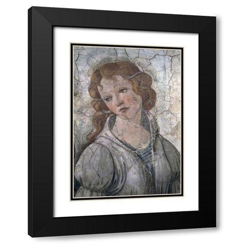 A Young Woman Receives Gifts From Venus and The Three Graces - Detail Black Modern Wood Framed Art Print with Double Matting by Botticelli, Sandro