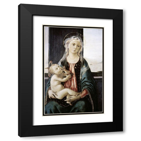 Madonna Del Mare Black Modern Wood Framed Art Print with Double Matting by Botticelli, Sandro