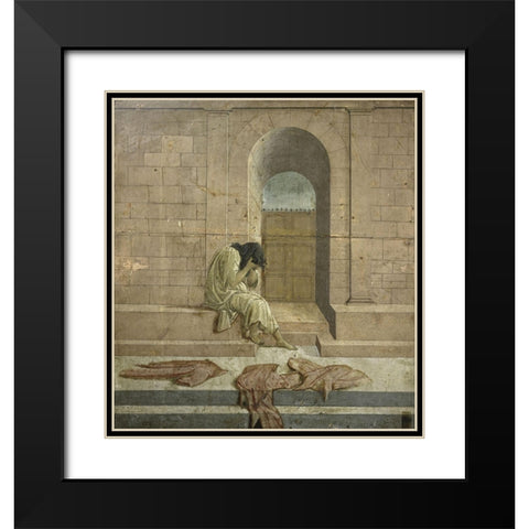 The Melanc Black Modern Wood Framed Art Print with Double Matting by Botticelli, Sandro