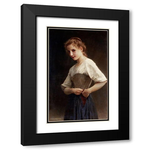 At the Start of the Day Black Modern Wood Framed Art Print with Double Matting by Bouguereau, William-Adolphe