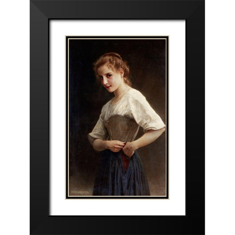 At the Start of the Day Black Modern Wood Framed Art Print with Double Matting by Bouguereau, William-Adolphe