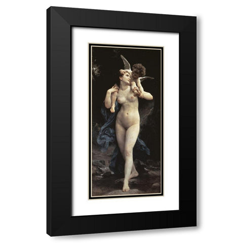 Youthfulness of Love Black Modern Wood Framed Art Print with Double Matting by Bouguereau, William-Adolphe