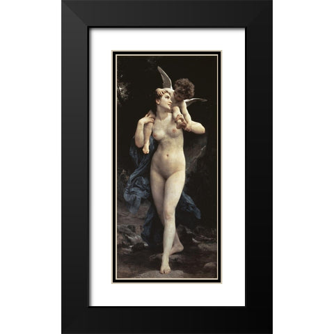 Youthfulness of Love Black Modern Wood Framed Art Print with Double Matting by Bouguereau, William-Adolphe