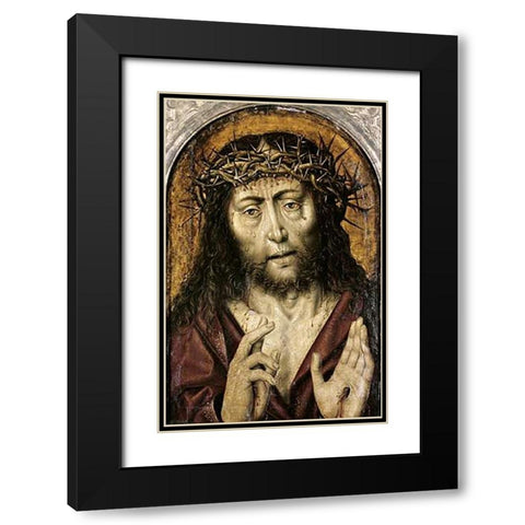 Man of Sorrows Black Modern Wood Framed Art Print with Double Matting by Bouts, Aelbrecht