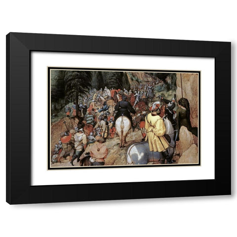 Conversion of Saint Paul (Detail) Black Modern Wood Framed Art Print with Double Matting by Bruegel the Elder, Pieter
