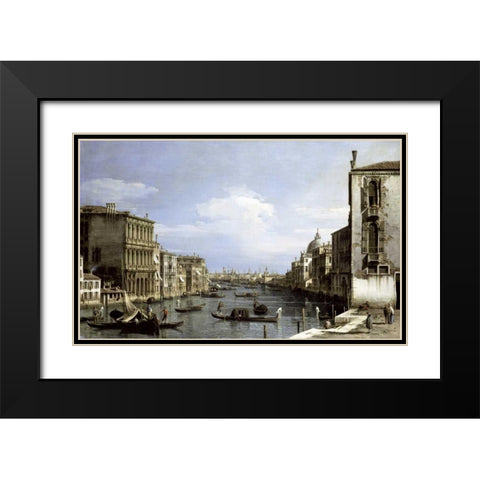 Grand Canal, Venice From Camp0 Di San Vio Black Modern Wood Framed Art Print with Double Matting by Canaletto