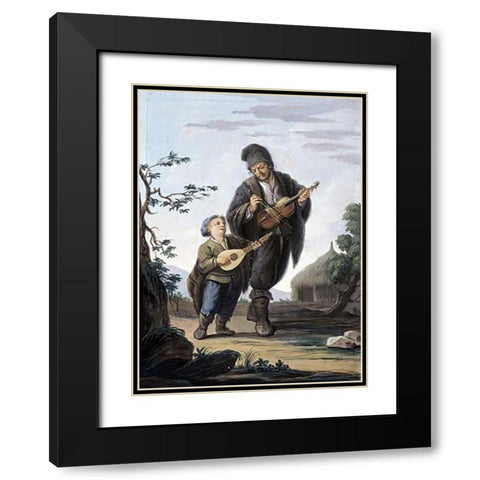 Suanatori Calebresi Black Modern Wood Framed Art Print with Double Matting by Castelli, Costanzo