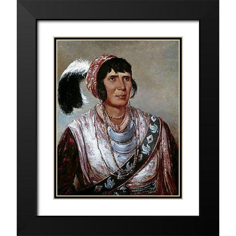 Osceola Black Modern Wood Framed Art Print with Double Matting by Catlin, George