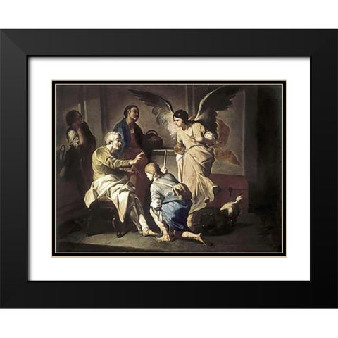 Farewell of Tobias Black Modern Wood Framed Art Print with Double Matting by Cavallino, Bernardo