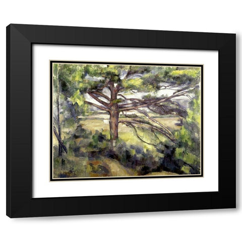 Great Pine and Red Earth Black Modern Wood Framed Art Print with Double Matting by Cezanne, Paul