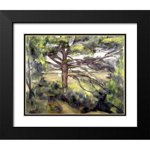 Great Pine and Red Earth Black Modern Wood Framed Art Print with Double Matting by Cezanne, Paul