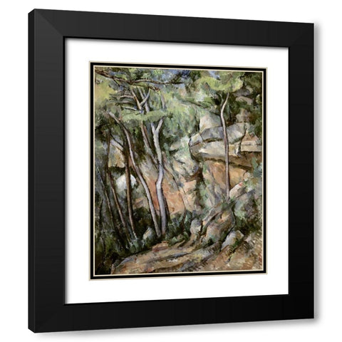 In The Park of Chateau Noir Black Modern Wood Framed Art Print with Double Matting by Cezanne, Paul