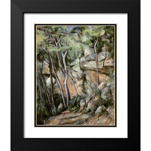 In The Park of Chateau Noir Black Modern Wood Framed Art Print with Double Matting by Cezanne, Paul