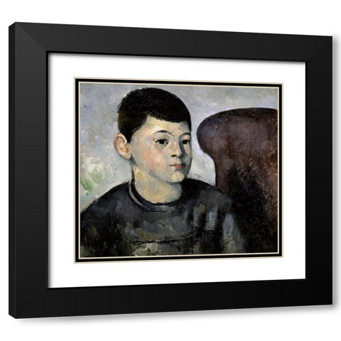 Portrait of the Artists Son Black Modern Wood Framed Art Print with Double Matting by Cezanne, Paul