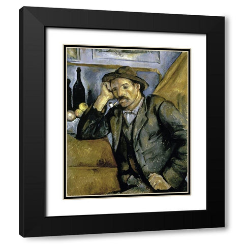 Smoker Black Modern Wood Framed Art Print with Double Matting by Cezanne, Paul