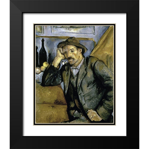 Smoker Black Modern Wood Framed Art Print with Double Matting by Cezanne, Paul